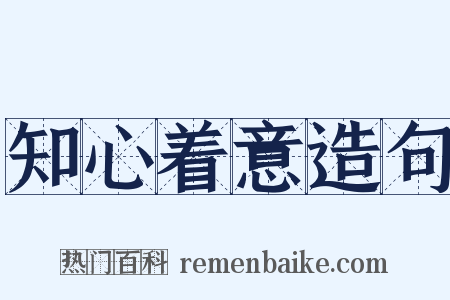 知心着意造句是什么意思的图片